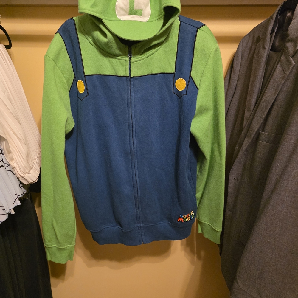 Nintendo Luigi Inspired Green and Blue Hoodie